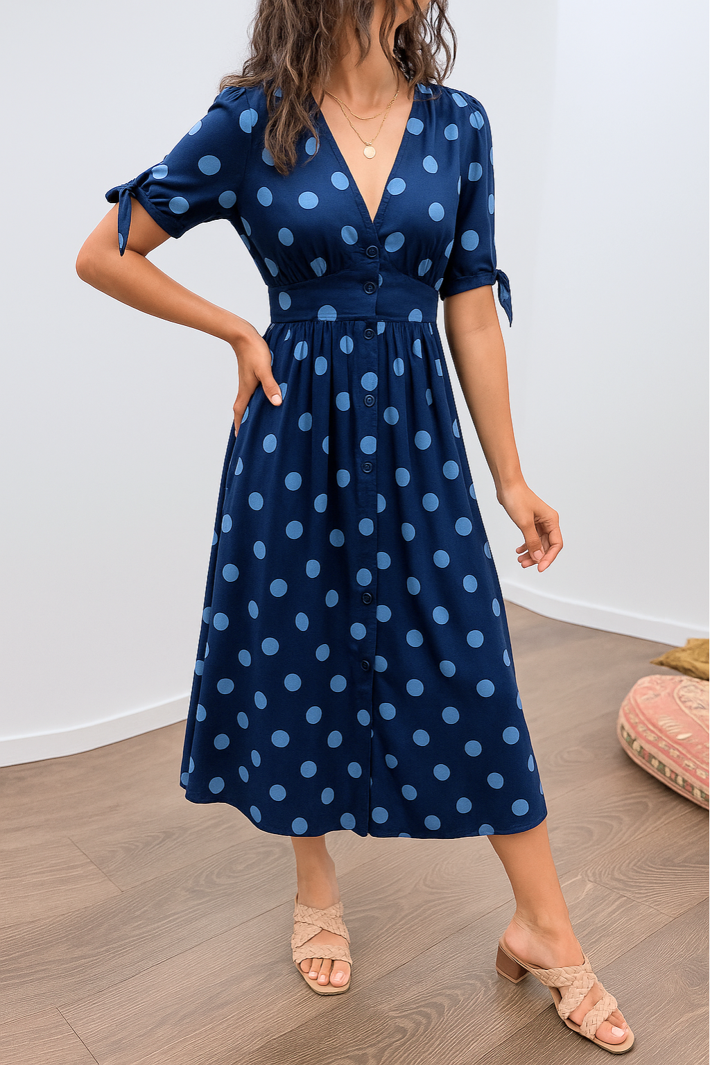 Vera – Elegant prikket kjole med flatterende pasform