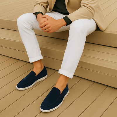 Emil - Stilrene loafers i ruskind-look