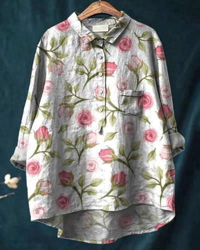 Solveig – Malerisk bluse med liv og lethed