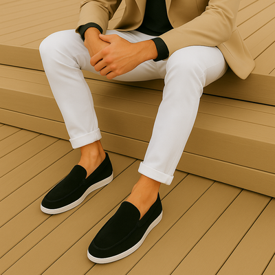 Emil - Stilrene loafers i ruskind-look