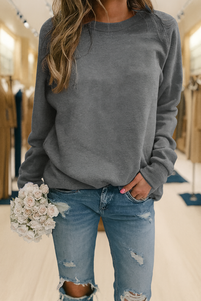 Afslappet sweatshirt med rund halsudskæring – Let stil med hverdagskomfort