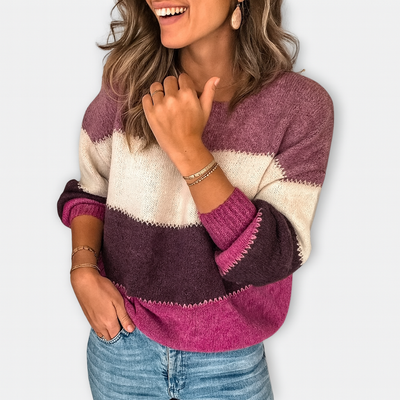 Colorblock Striktrøje – Afslappet Charme