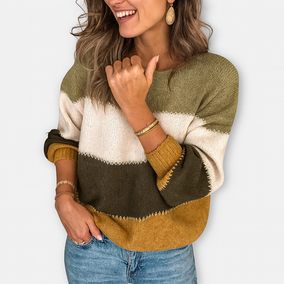 Colorblock Striktrøje – Afslappet Charme