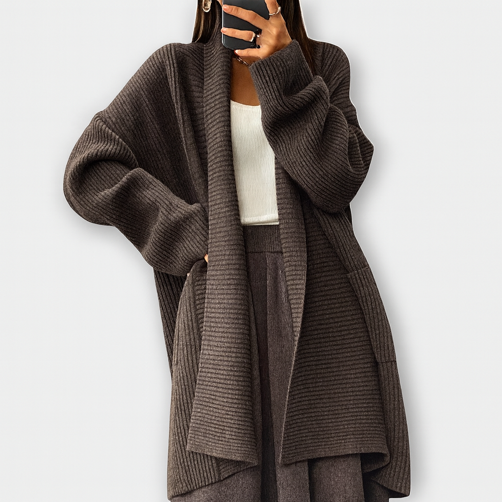 Mysig strikket cardigan – Afslappet neutral stil