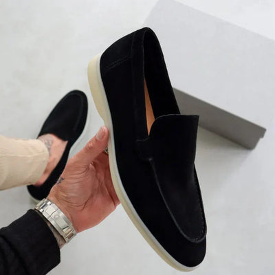 Emil - Stilrene loafers i ruskind-look