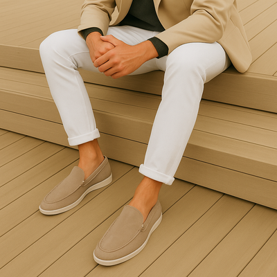 Emil - Stilrene loafers i ruskind-look