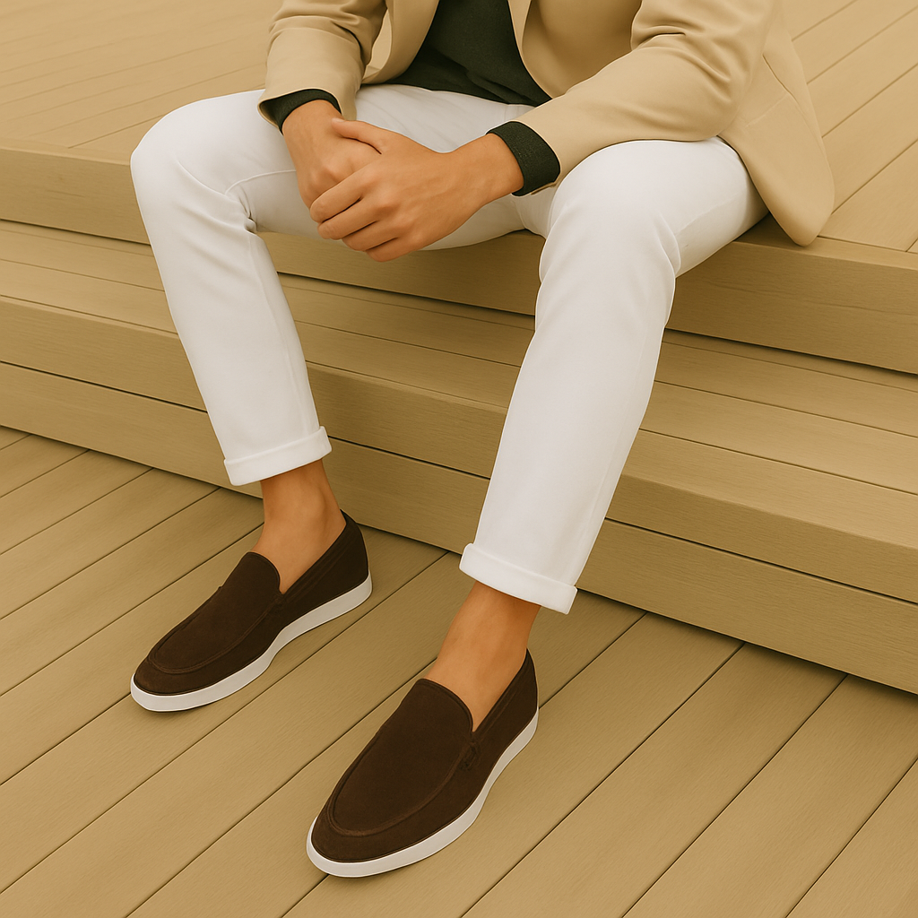 Emil - Stilrene loafers i ruskind-look