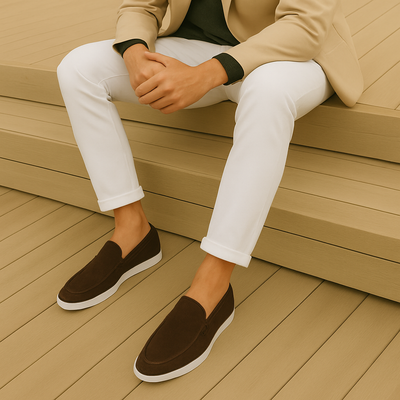 Emil - Stilrene loafers i ruskind-look